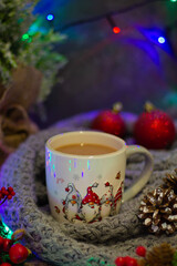 Obraz na płótnie Canvas hot chocolate that creates the taste of the holiday
