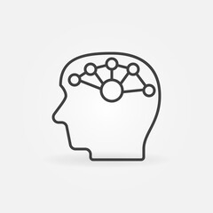 Human Head with Brain Synapses vector concept line icon