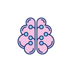 Neural Networks in Human Brain vector concept colored icon