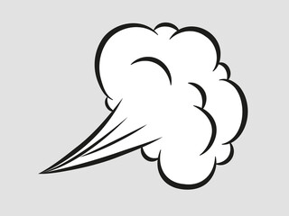 Comic style speed element. Bad smell smoke cloud isolated on white background.