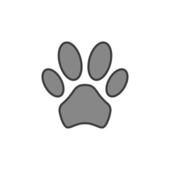 Dog Paw Print vector concept gray modern icon or sign