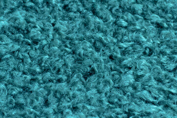 curly fur. turquoise faux fur. eco lamb wool. turquoise dyed wool