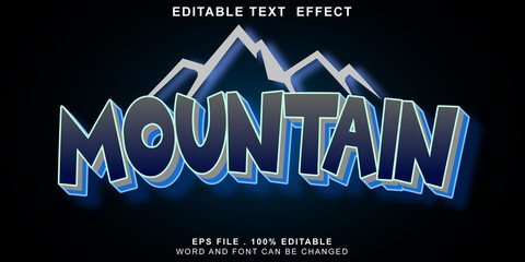 text effect editable mountain