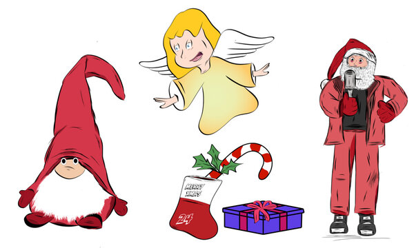 Christmas collection 02 | Wichtel, Engel, Weihnachtsmann, Singing Santa, Blätterkranz, Zuckerstange, candy, weihnachtsstiefel | weihnachten deko