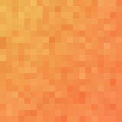 Abstract orange mosaic background. Squares pattern pixel art. Vector illustration.