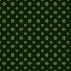 Seamless pattern with snowflakes on a green background. Christmas new year background. Christmas decoration.	