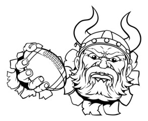Viking American Football Sports Mascot Cartoon