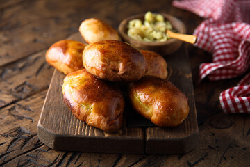 Traditional homemade hand-pies with potato
