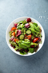 Healthy vegetable salad with avocado