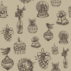 Christmas seamless pattern background. Vector illustration.