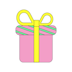 Vector set of different gift boxes. Flat design.Gift boxes, presents isolated on white. Colorful wrapped. Sale, shopping concept. Collection for Birthday, Christmas. For Vector Cartoon flat design