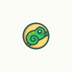 cute chameleon logo .vector illustration for business logo or icon