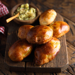 Traditional homemade hand-pies with potato