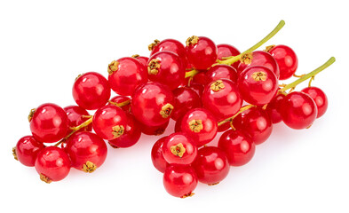 Sweet Red currant berries isolated on white background, Red currant berries isolated on white background With clipping path.