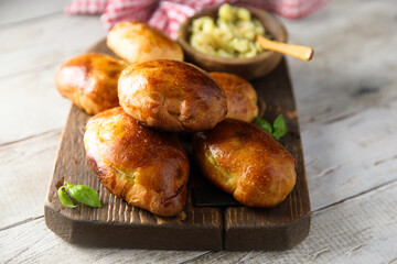 Traditional homemade hand-pies with potato
