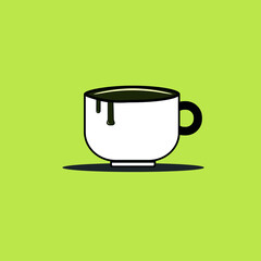 cup of coffee cute flat art style .vektor illustration 