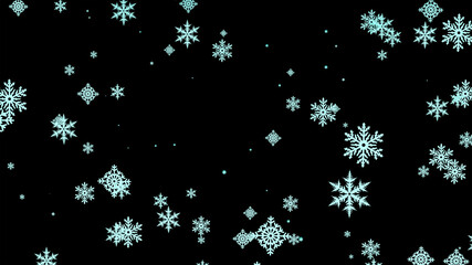 Abstract snowflakes for art projects, cards, business, posters. 3D illustration, computer-generated fractal