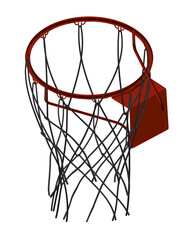 Fototapeta na wymiar Basketball hoop isolated on white background. Bottom view. 3D. Vector illustration