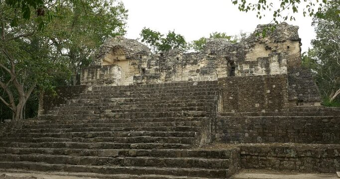 Structures in the Maya city of Calakmul, in Campeche, Mexico