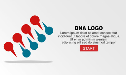 Science template, wallpaper or banner with a DNA molecules. Vector illustration