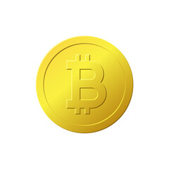 Bitcoin currency gold coin icon, Financial digital money sign, Cryptocurrency logo, Banking and blockchain concept, Vector illustration