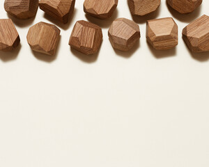 Tumi ishi japanese board game meditation, eco-friendly wooden polygonal stones for building high tower
