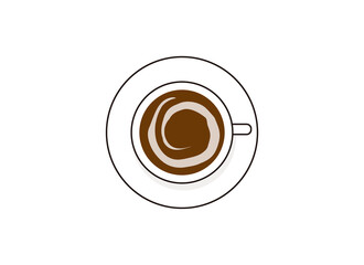 真上から見たホットコーヒー