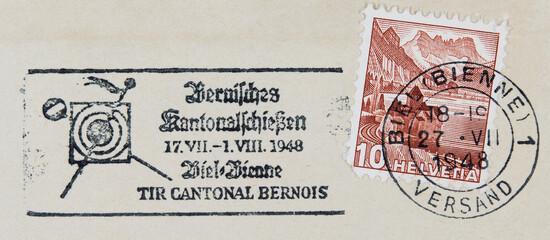 briefmarke stamp vintage retro alt old used gebraucht frankiert gestmpelt cancel schweiz helvetia...