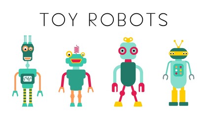 Toy robots vector collection