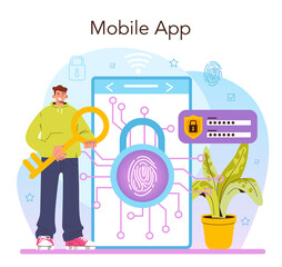 Cyber security specialist online service or platform. Digital data