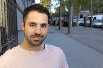 Good looking man headshot outdoors