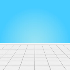 The texture of white square floor ceramic tiles, for the bathroom.