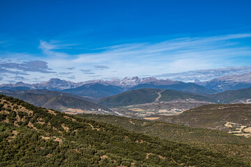 Fototapeta na wymiar View from viewpoint Santa Cruz de la Seros, Huesca, Spain.