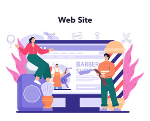 Barber online service or platform. Idea of hair and beard care