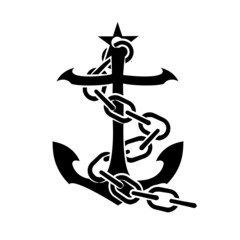Naklejka premium anchor icon on white