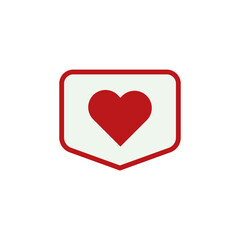 Heart icon. Flat illustration with red heart icon on white background. Like icon vector.