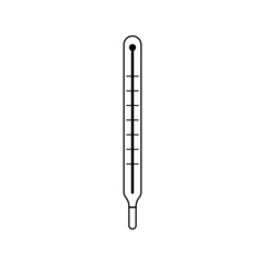 Thermometer icon vector. Thermometer on black background. Isolated illustration. Isolated design.