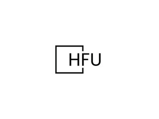 Obraz premium HFU Letter Initial Logo Design Vector Illustration