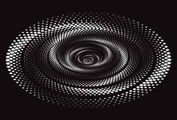 Tunnel or wormhole. Digital wireframe tunnel. 3D Design Element. Background abstract image