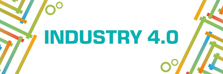 Industry Four Point Zero Colorful Squares Borders Elements Horizontal 