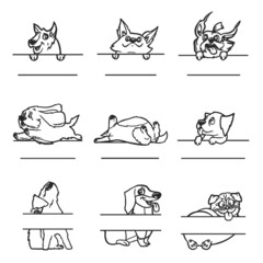 Keychain monogram dog Vector illustrarion. 