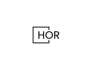 HOR Letter Initial Logo Design Vector Illustration
