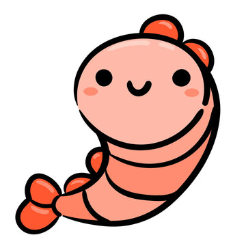 shrimp icon. Hand drawn vector illustration.
