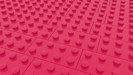 Background of toy bricks surface in red