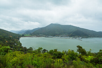ニュージーランド　マールボロー地方のハヴロックのカレンポイント・ルックアウトから見える風景