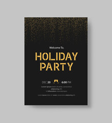Vector illustration design holiday party and happy new year party invitation flyer and greeting card template