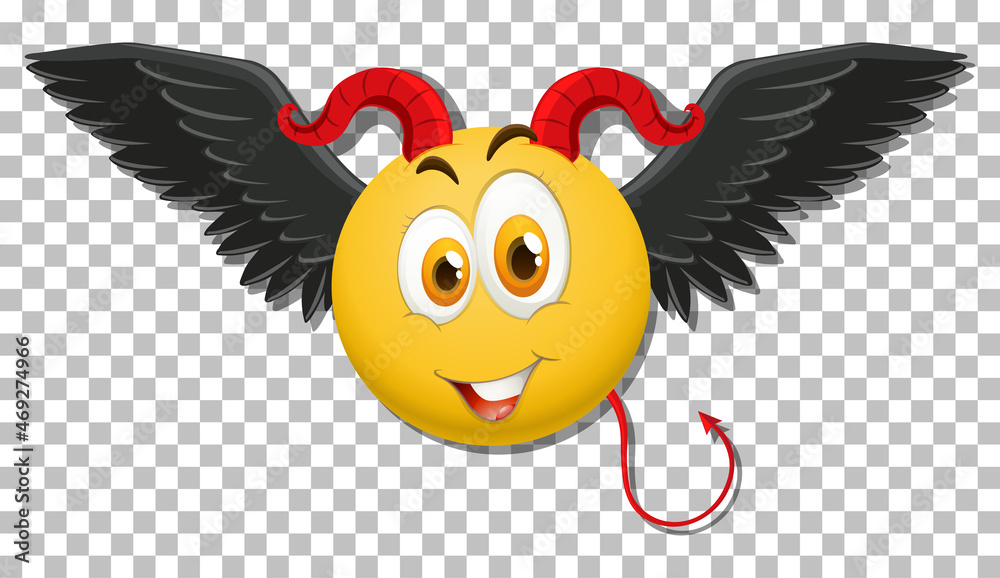 Poster Devil emoticon with facial expression