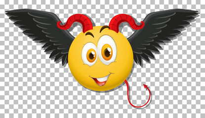 Devil emoticon with facial expression