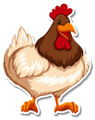 Chicken animal farm animal cartoon sticker
