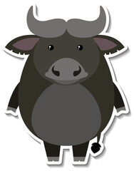 Chubby yak animal cartoon sticker